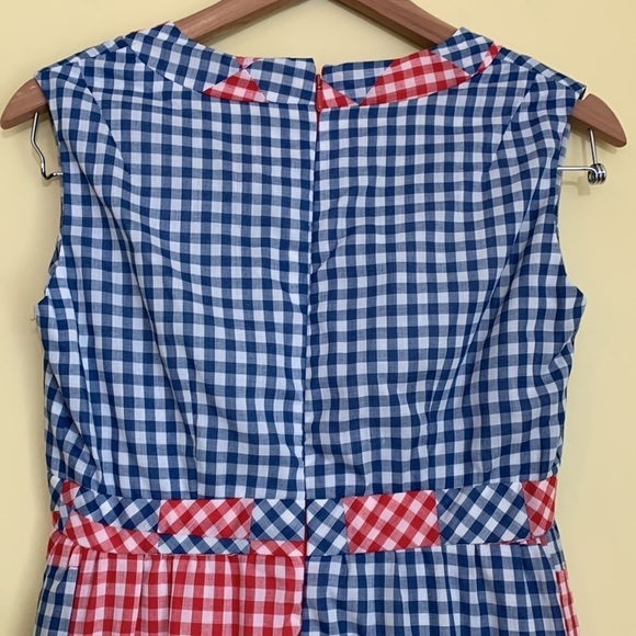 Vintage Beautiful Gingham Check Patchwork Maxi Handmade Sleeveless Maxi Dress S - Picture 10 of 17